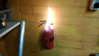 fire extinguisher on fire